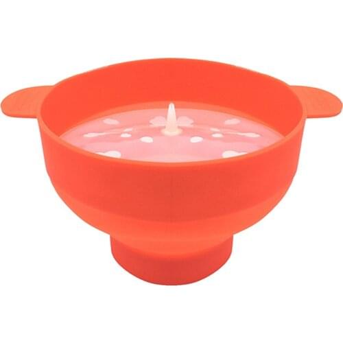 Silicone Popcorn Bowl Microwave Oven Folding Popcorn Bucket High Temperature Large With Lid Silicone Bucket Popcorn Bowl
