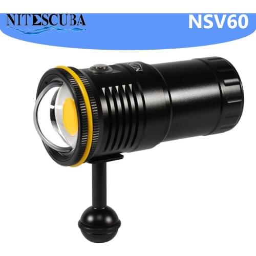 NiteScuba NSV60 Diving strobe video light 5000K flashlight 6000LM