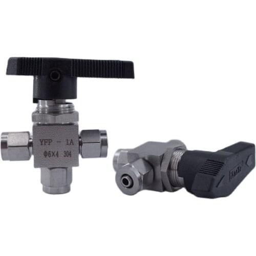 Free ship Tee Ball valve 6 8 10 12 mm Tracheal hose PU tube stainless steel 304 Quick-twist 3 way Three-way ball valve