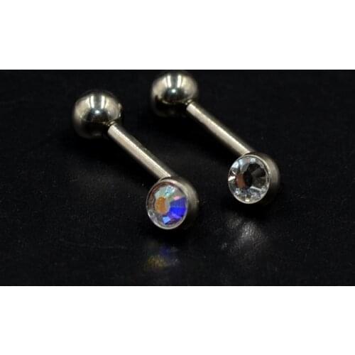 G23 Titanium Flat Back CZ Gem Christina Vertical Hood Piercings Internally Threaded Clitoris Ring Sexy Vag