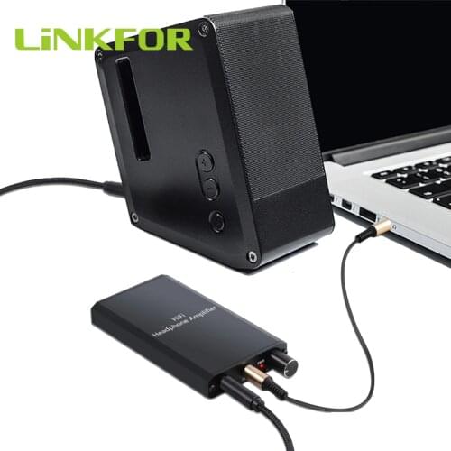 LiNKFOR Audio Amplifier Digital Power Amplifier HiFi Earphone Headphone Amplifier 16-300 Ohm With Two-stage gain switch Amp