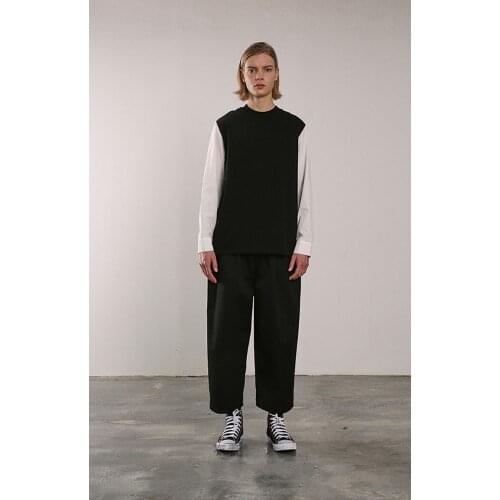 Spring new solid color mens pants straight tooling pants loose plus fat casual trousers men streetwear joggers men