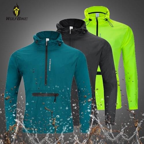 WOLFBIKE Windproof Waterproof Cycling Jersey Bike Windcoat Jersey UV Protection Outdoor Sports Wear MTB Motocross Jersey