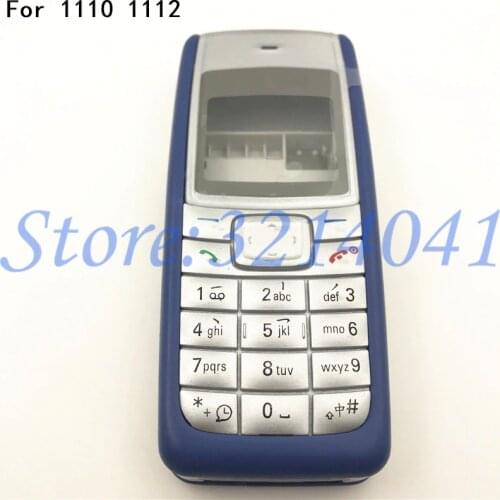 Full Housing Back Cover For Nokia 1110 1112 Battery Cover Rear Case Housing Middle Frame English Keyboard Button+Logo