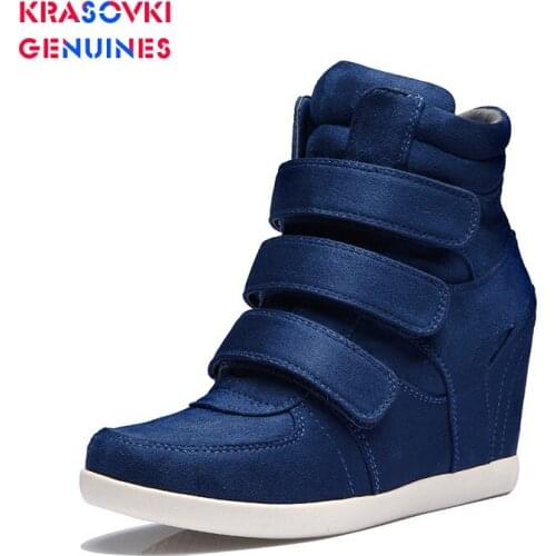 Krasovki Genuines Spring Autumn Women Shoes Hook Loop Dropshipping Invisible Heighten Casual Korean Version High Heeled Shoes