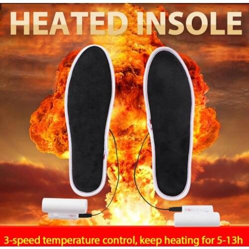 1Pair Electric Heating Insoles Charging Winter Foot Warming Artifact Warming Feet Outdoor Ski Camping Hiking Cycling Trip
