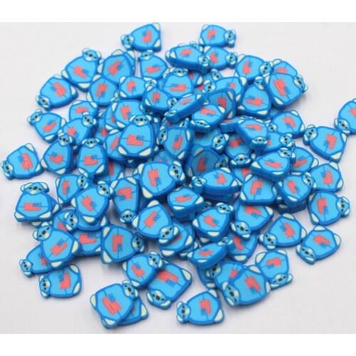 100g/Lot 1cm Adorable Flag Bear Polymer Clay Slices Animal Sprinkles for DIY Crafts Decoration Accessories