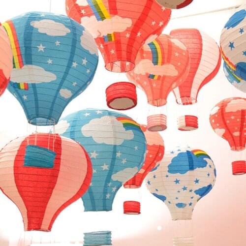 200pcs New Christmas Decorations For 10inch 25cm Rainbow Hot Air Balloon Paper Lantern For Birthday Party Wedding