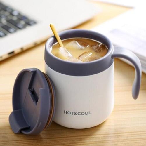350/500ML 304 Stainless Steel Thermos Mugs Office Vacuum Cup With Handle Lid Insulated Tea mug Portable Thermos Cup Thermoses