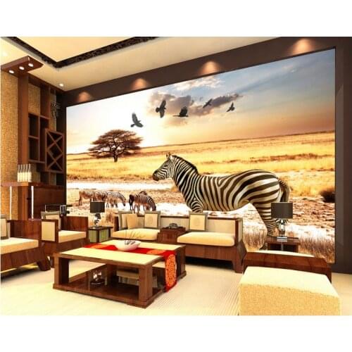 3D wallpaper custom 3d wall murals wallpaper TV setting wall Adornment picture background the eagle savanna wall 3d living room