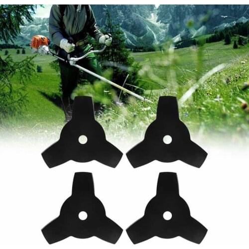 4Pcs 10Inch 3 Teeth Trimmer Blade Garden Yard Brush Cutter Tool For Lawn Mower Multifunction Suitable For Woodworking