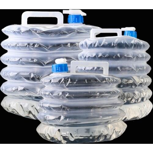 5L/10L/15L Foldable Bucket Outdoor Sports Camping Hiking Collapsible Water Bag Telescopic Storge Water Bucket Container with Tap