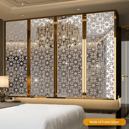 9Color Acrylic Hollow Pattern Mirror Sticker DIY Home Decoration Wall Furniture Cabinet Ceiling Decor Decal Spiegel Sticker 28cm