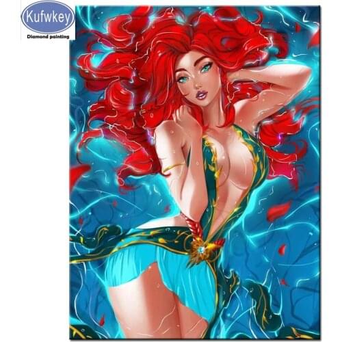 5D DIY full circle square diamond painting cross stitch sexy girl round diamond embroidery cartoon home decoration