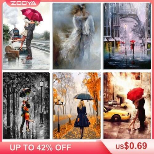 ZOOYA Diamond Embroidery DIY Diamond Painting Couple Hugs On Train Tracks Diamond Painting Cross Stitch Rhinestone Mosaic BJ1670
