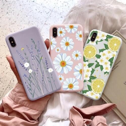 Flower Case for iPhone 12 Mini 11 Pro Max XR XS Max X 10 SE 2020 6 6S 7 8 Plus Plus Lavender Plant Daisy for iphone 11 12 Cover