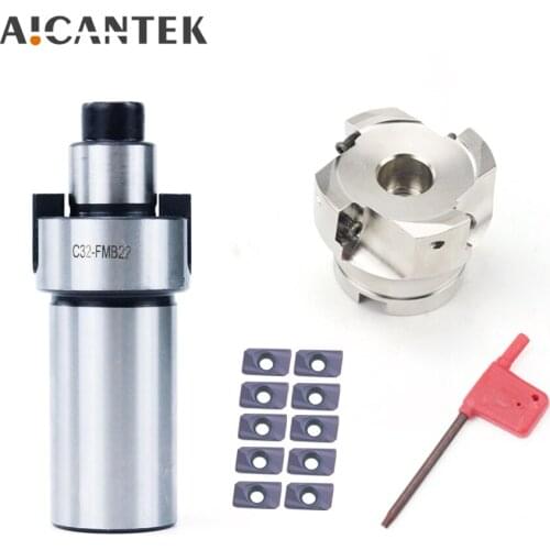 1Set C3/4 C12 C16 C20 C25 C32 FMB22 Face End Mill Holder + BAP400R 50/63mm Cutter Head + 10pcs APMT1604 Carbide Inserts