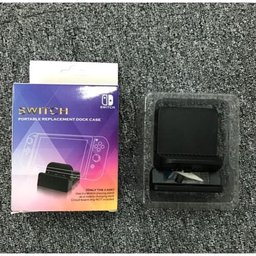 For nintendo switch ns console portable replacement dock stand case only,with tempered glass screen protector