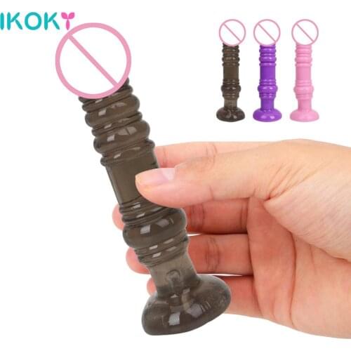 Jelly Toys Sex Toys for Women Men Anal Stimulator Anal Plug Butt Plug 5.3 inch Long Prostate Massage Thread G-spot Massage IKOKY