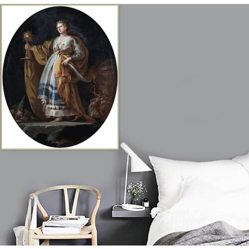 Citon Francisco Goya《Santa Barbara》Canvas Oil Painting World Famous Artwork Poster Picture Wall Background Decor Home Decoration