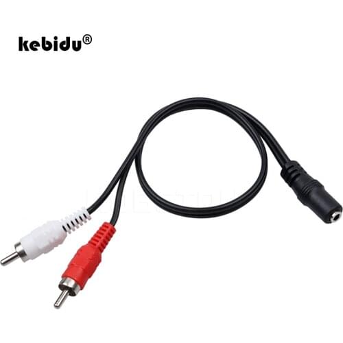 Kebidu Hot Sale Promotion 3.5mm Stereo Audio For Female Jack To Standard 2 RCA Male Socket Headphone 3.5 Y Adapter Cable