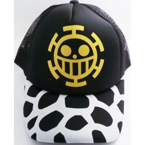 One Piece Cosplay Anime Cotton Cap With Trafalgar Law Skull Colorful Printing Fashion Casual Sun Hat