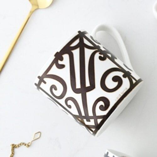 350ml Nordic Mugs Coffee Cups Ceramic Nordic Style Office Gold Handle Mug Household Milk Tea Coffee Cup Drinkware