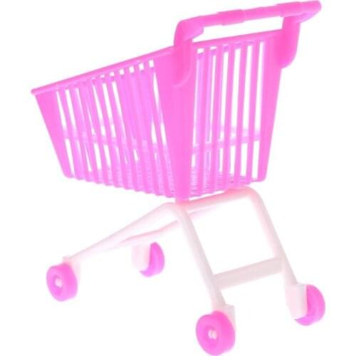 Doll Doll Shopping Cart Plastic Cute Miniature Mini Supermarket Storage Hand Truck Pretend Toys Dollhouse Trolley Simulation Toy