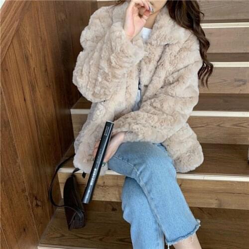 Куртка женская winter coat women Fleece coat thick loose faux fur turf short coat women winter куртка зимняя женская пуховик