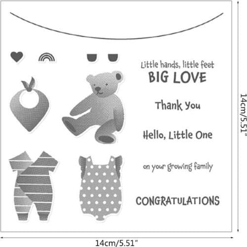 M76D Bear Seal Stamp with Cutting Dies Stencil DIY Scrapbooking Embossing Photo Album Decor Paper Card Craft