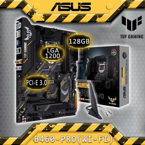 LGA 1200 Asus TUF GAMIING B460-PRO (WI-FI) Motherboard DDR4 Intel 10th-Gen CPU Overlocking Intel B460 Placa-mãe 1200 CHIA M.2