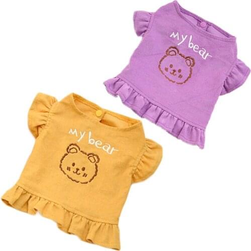 Cute Dog Dress Spring Pet Clothes Short Sleeve Cat Dog Dress Coat For Girls Princess Tutu Dresses For Small Medium Dog Chihuahua