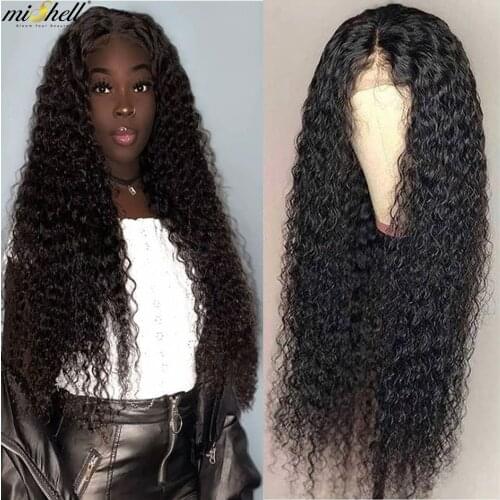 Mishell Deep Wave Closure Wig Human Hair Lace Frontal Wigs 180 Lace Front Wig For Black Women Glueless Prelucked Hairline