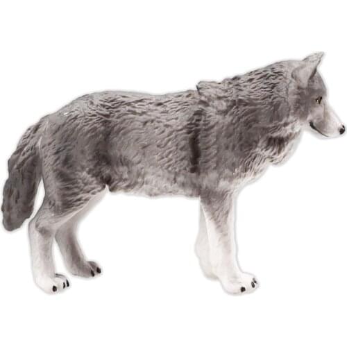 Simulation Animal Model Action Figures Children Educational Toy Play Fun Collectibles Gray Wolf