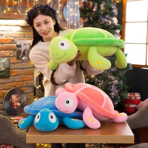 Cartoon Tortoise Cute Sea Animal Plush Doll Kids Head Cushion Hold Pillow Stuffed Toy Girl Boy Creative Gift