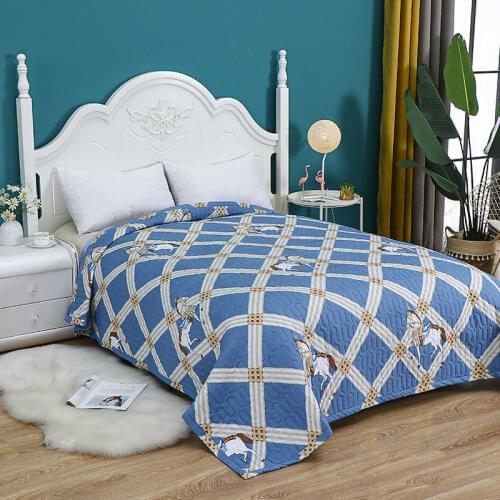 Soft and Comfortable Quilted Bed Cover Double-sided Dual-purpose Non-slip Quilt Machine Wash Four Seasons Cool Summer Quilt
