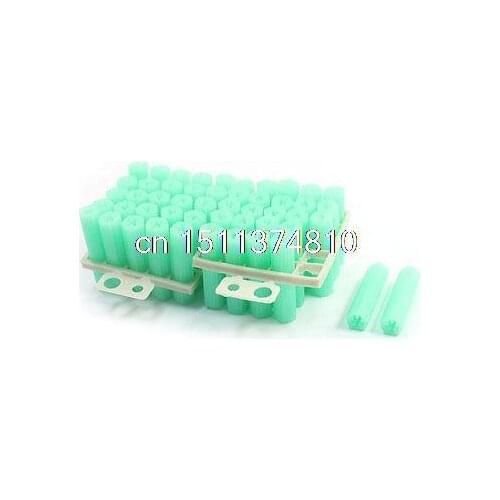 Pair Green Plastic Expansion Wall Screw Anchor Fluted Plug 25 in 1