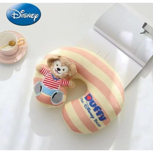 Disney Cute Cartoon Duffy Bear Stellalou Hooded U-shaped Pillow Neck Pillow Travel Portable Neck Pillow