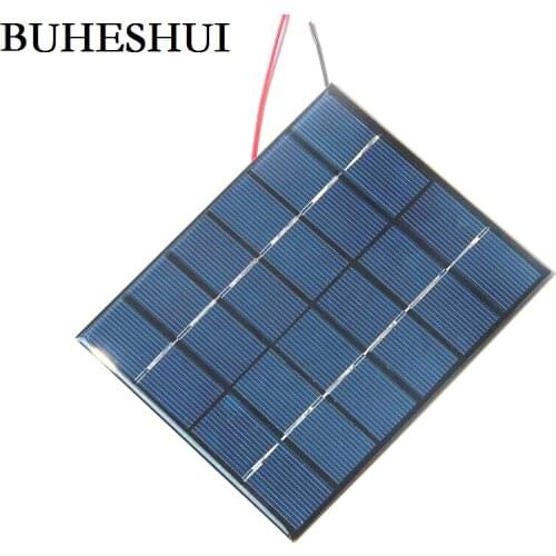 BUHESHUI 2W 6V Polycrystalline Solar Cell Solar Panel Module+Cable DIY Solar Charger System For Battery LED Light Study 10pcs