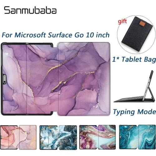 Sanmubaba Marble Case For Microsoft Surface go 10 inch Slim PU Leather Flip Stand Tablet Case Folio Protective Funda