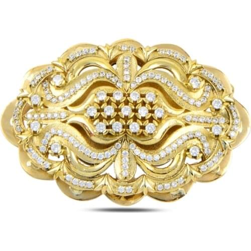 Silver 925 Sterling Zircon Cubic Zirconia Authentic Brooch