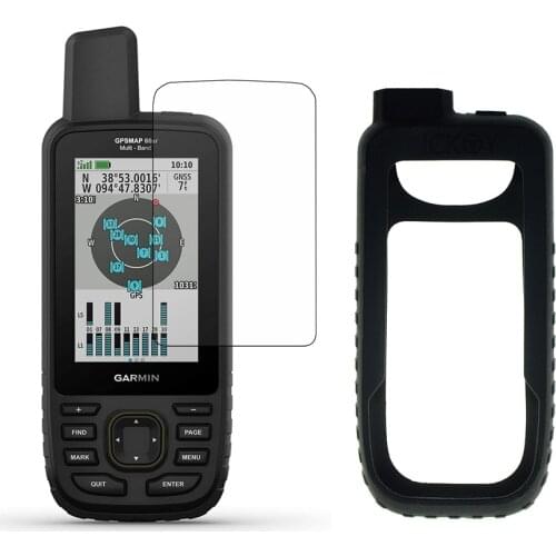 Silicon Protect Case + Screen Protector Shield Film for Hiking Handheld GPS Garmin GPSMap 66SR 66ST 66S Accessories