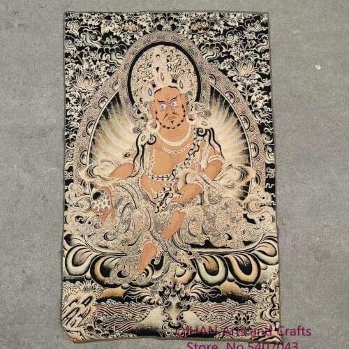 Treasure Heavenly King Buddha hanging picture thangka embroidery portrait brocade silk embroidery