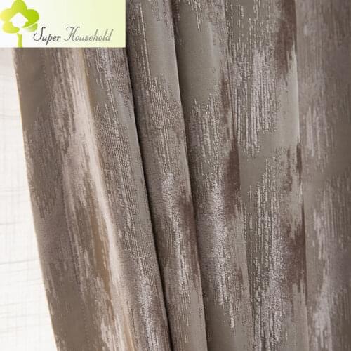 Modern Jacquard Blackout Water Texture Curtains For Living Room Thickened Chenille Cloth Bedroom Curtains Fabrics Blinds
