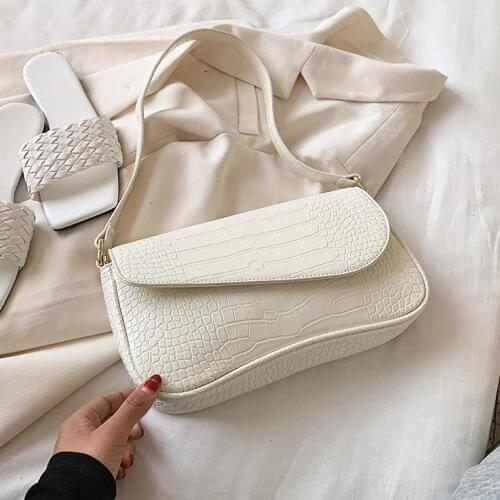 Crocodile Pattern PU Leather Shoulder Bags For Women 2020 Green Simple Female Travel Handbags Lady Hand Bag Small Purses Tote
