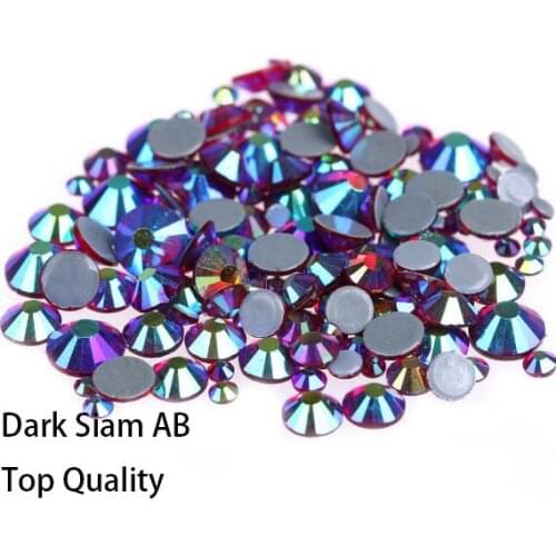 Nail art decorations dark siam AB AAA high Quality Glass Crystal SS10-SS30 Hotfix Rhinestones For clothing Garment Accessorie