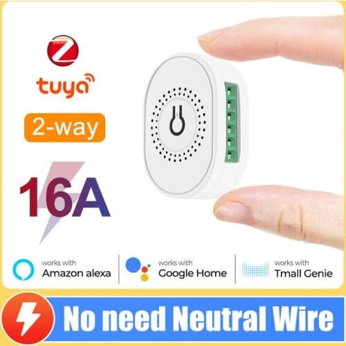 16A Tuya Zigbee Smart Switch No Neutral Wire Required Mini Switch Module Support Two Way Control To Smart Life Alexa Google Home