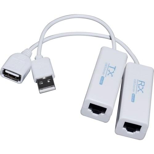 1Pair USB Extender Over Cat6/Cat7 Network Cable Receiver USB2.0 RJ45 200M Extender Extension Cable Connector Adapter