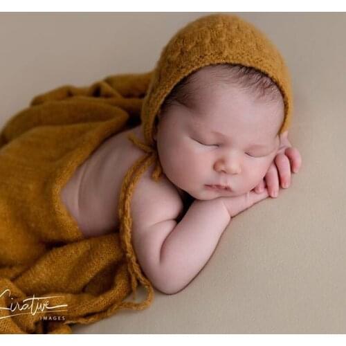 Vintage Newborn Wrap Stretch Knit Wrap Infant Swaddle Blankert Baby Sweater Jersey Layer Fabric Photography Props