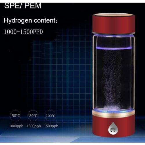 SPE/ PEM Hydrogen Water Bottle Generator Electrolysis Energy Hydrogen Antioxidant ORP H2 Water Ionizer PP Healthy Bottle